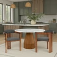 thumbnail image 3 of Jazmin Contemporary Dining Chair in Walnut Wood Finish and Charcoal Fabric - Set of 2, 3 of 8
