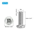 thumbnail image 2 of Uxcell Phillips Pan Head Screws, 60 Pack M4-0.7 x 12mm 304 Stainless Steel 18-8 Full Thread Pan Head Machine, 2 of 7