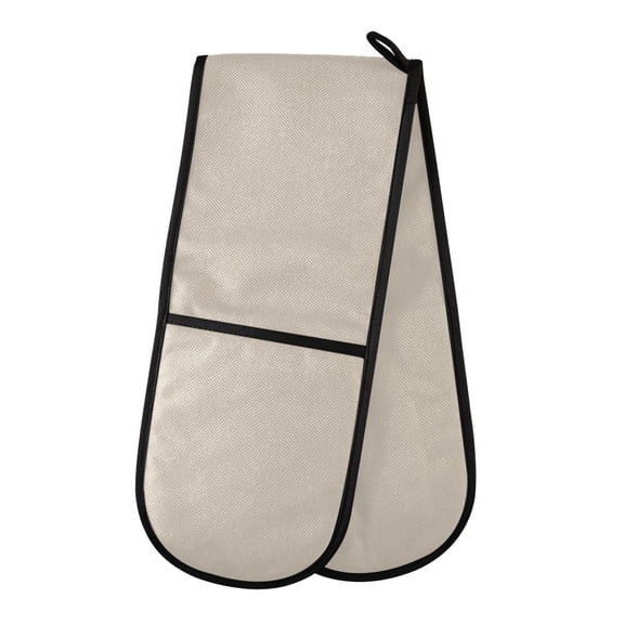 Dailycode Double Sided Oven Mitt with Loop Heat Resistant Kitchen Long Potholders 7" x 35" Eggshell