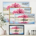thumbnail image 4 of Designart 'Oriental Cherry Pink Tree Sakura On The Lake' Lake House Framed Canvas Wall Art Print, 4 of 5