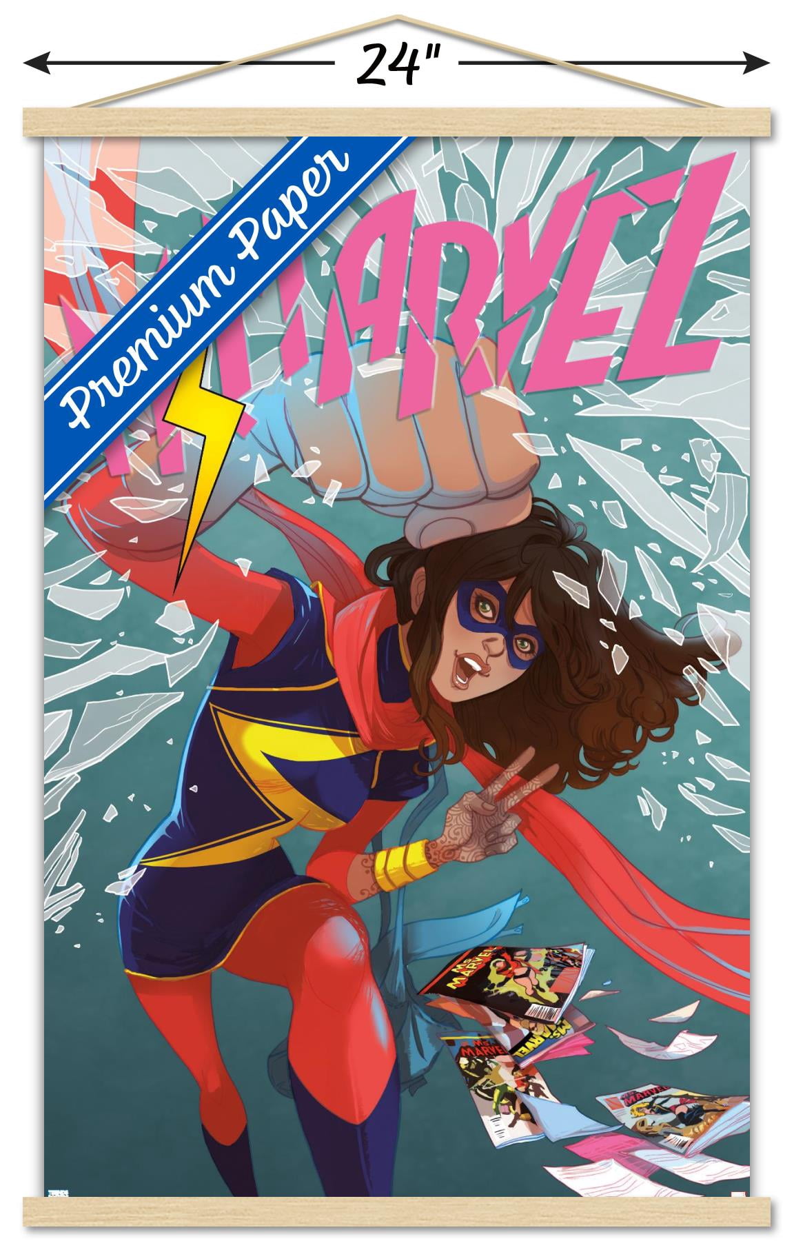 Marvel Comics - Ms. Marvel - Ms. Marvel #13 Wall Poster with Wooden Magnetic Frame, 22.375" x 34"