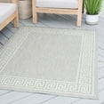 thumbnail image 6 of 8ft Round Water Resistant, Large Indoor Outdoor Rugs for Patios, Front Door Entry, Entryway, Deck, Porch, Balcony | Outside Area Rug for Patio | Gray, Greek Key | Size: 7'10'' Round, 6 of 6