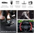 thumbnail image 4 of Microfiber Leather Steering Wheel Cover Breathable Auto Car Steering Wheel Cover for Men Universal 15 Inches(Red-Black), 4 of 7