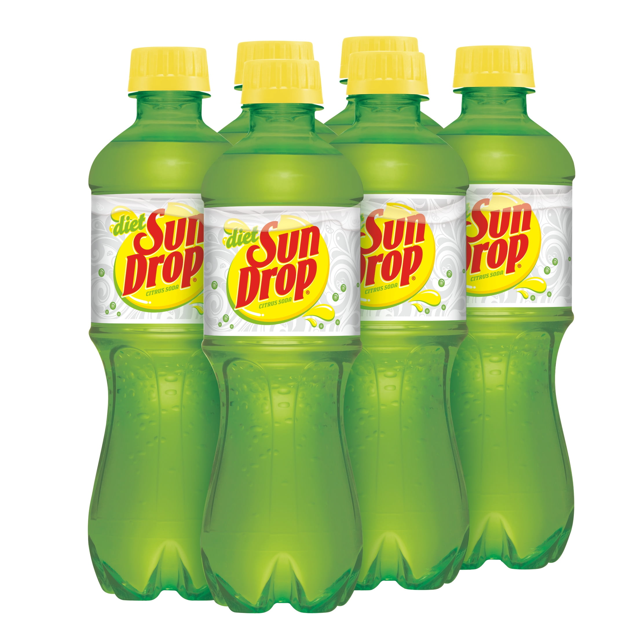 (4 pack) Diet Sun Drop Citrus Soda Pop, 16.9 fl oz, 6 Pack Bottles