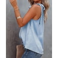 thumbnail image 5 of BTFBM Women Sleeveless Tie Mock Neck Spring Summer Tops Loose Casual Side Bow Satin Halter Tank Top Blouses Shirts Clothes, 5 of 6