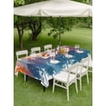 thumbnail image 4 of Outdoor Tablecloth with Umbrella Hole for Patio/Picnic/Party/Camping, Abstract Forest Silhouette Waterproof Table Cloth Rectangle Table Cover Washable, Bohemia Forest Trees Watercolor (60"x 102"), 4 of 8