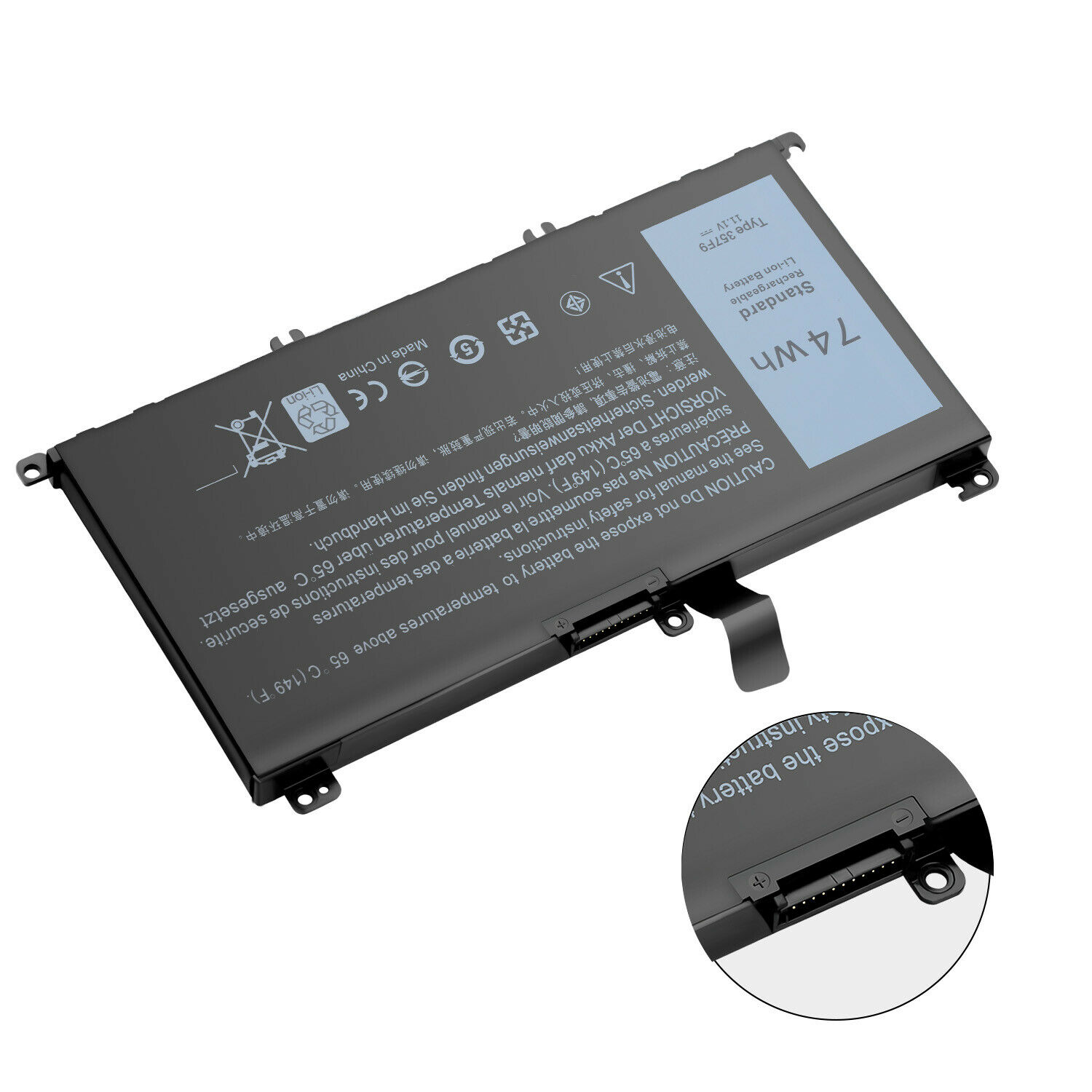 74Wh 357F9 Notebook Battery 74Wh for DELL Inspiron 5576 5577 7557 7559 7566 7567 - image 5 of 6