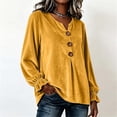 thumbnail image 2 of Women's Solid Velvet Long Sleeve Tops Notched V Neck Loose Tunic Shirts Business Casual Blouses Fall Winter Dressy Tops Daily Outfits Gray, 2 of 7