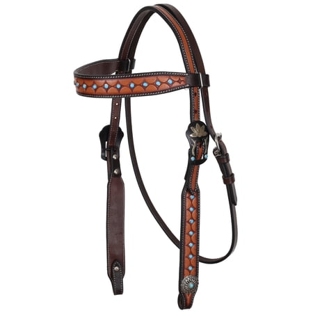 Showman Starlight Argentina Cow Leather Browband Headstall