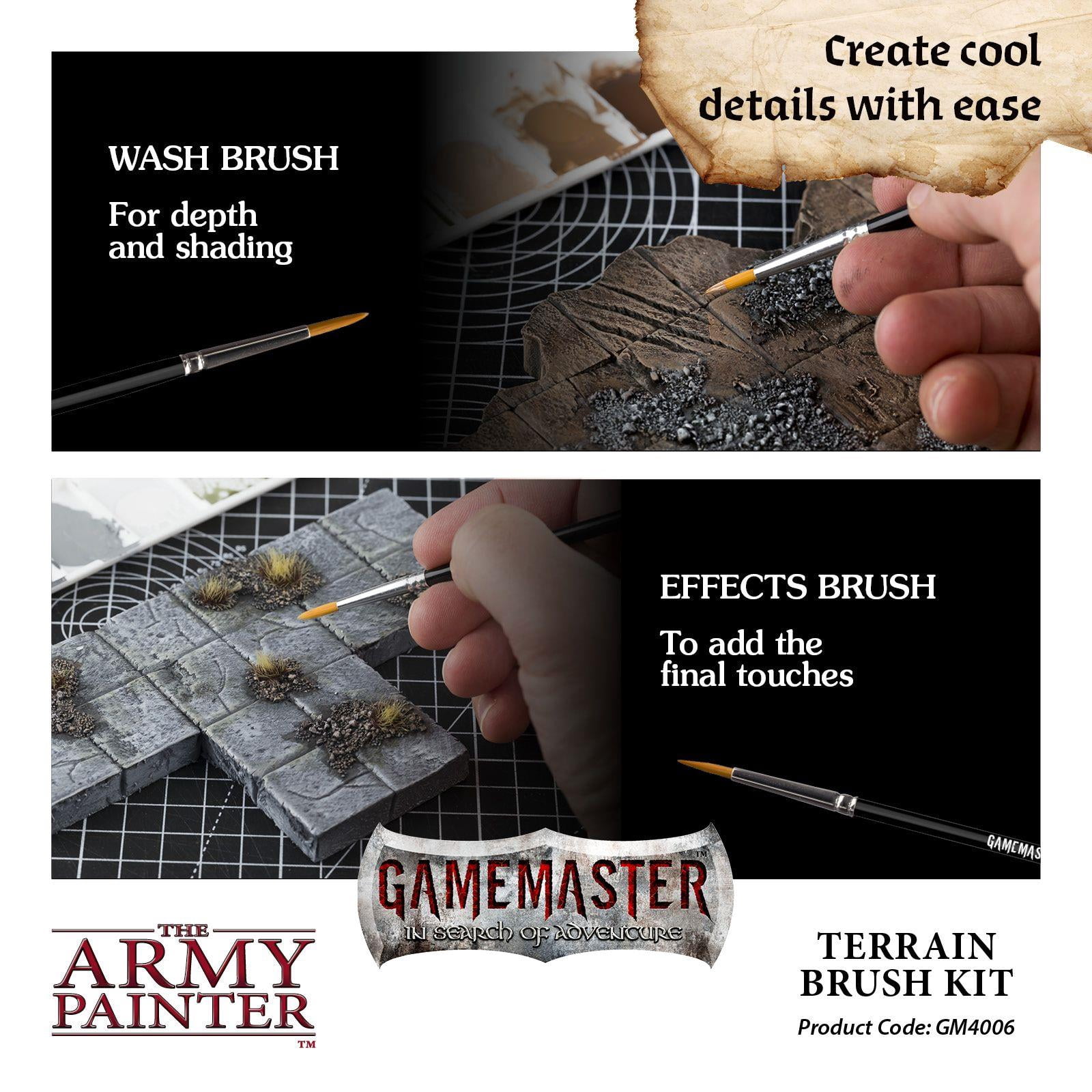 Army Painter, The Gamemaster Terrain Brush Kit New