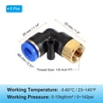 thumbnail image 2 of Uxcell 1/8" Push to Connect Fitting 5 Pack PT Female Thread 90 Degree Connect 8mm Tubing Elbow Adapter, 2 of 6
