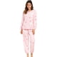 thumbnail image 1 of Pijama de Franela Allegra K Impreso manga larga Top y Pantalones Para Dormir Suave Invierno Mujeres Corazón Rosa XXL, 1 of 6