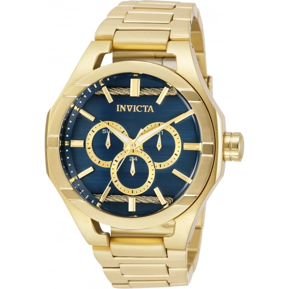 Invicta Bolt Quartz Blue Dial Yellow Gold-tone Men's Watch 31830
