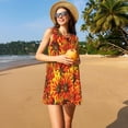 thumbnail image 3 of Lsque Sunflower4 Pattern Summer Dresses for Women – Sleeveless T-Shirt Swing Sundress, Perfect for the Beach and Casual Days, 3 of 7