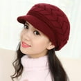 thumbnail image 2 of Ausyst Hats Clearance! And Winter Beley D-uck Thickened Warm Knit With Hood, 2 of 4