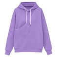 thumbnail image 5 of QATAINLAV PurplePet Pouch Hoodie for Women Long Sleeve Hooded Sweatshirt Solid Color Casual Loose Pullover Tops L, 5 of 8