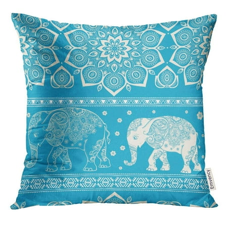 

CMFUN Pattern with Elephant and Mandala of Animal Pajamas Ethnic Pillow Case 16x16 Inches Pillowcase