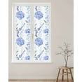 thumbnail image 2 of Window Privacy Film Hydrangea Leaves Stained Glass Window Film Decorative Sun Block Window Cover Blue Striped Botanical Floral Window Clings Static Adhesive Sticker for Bathroom 23.6"x78.7", 2 of 6