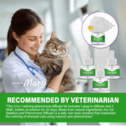 Cat Pheromones Calming Diffuser, Effective Cat Anxiety Diffuser, Professional Stress Relief for Pet Anxiety