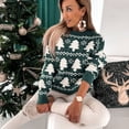 thumbnail image 2 of Chandail de Noël pour Femmes Col Rond Blouse Mi-Longue Fermeture Extérieure Imprimé Cardigan Chaud Moelleux Décontracté Tricot Torsadé Mode Chandail, 2 of 7