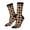 3 Black, variant on Argyle of brown Print Adult Socks for Men & Women,Calf Socks, Ankle Socks,Boots Socks,Breathable Casual Sock,Unisex Crew Socks