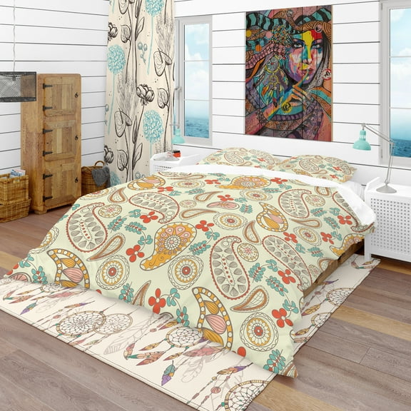 Designart 'Paisley Pattern' Vintage Duvet Cover Set