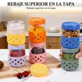 thumbnail image 2 of BYHANG 6 Frascos de Vidrio 16 oz con Funda de Silicona, Contenedores Herm&eacute;ticos sin BPA para Overnight Oats, Pud&iacute;n de Ch&iacute;a, Yogur y Snacks, Apto para Lavavajillas, Dis, 2 of 9