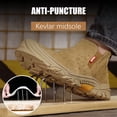 thumbnail image 4 of LAoutun Work Boots for Men Slip on Welding Steel Toe Boots Indestructible Brown, 4 of 6