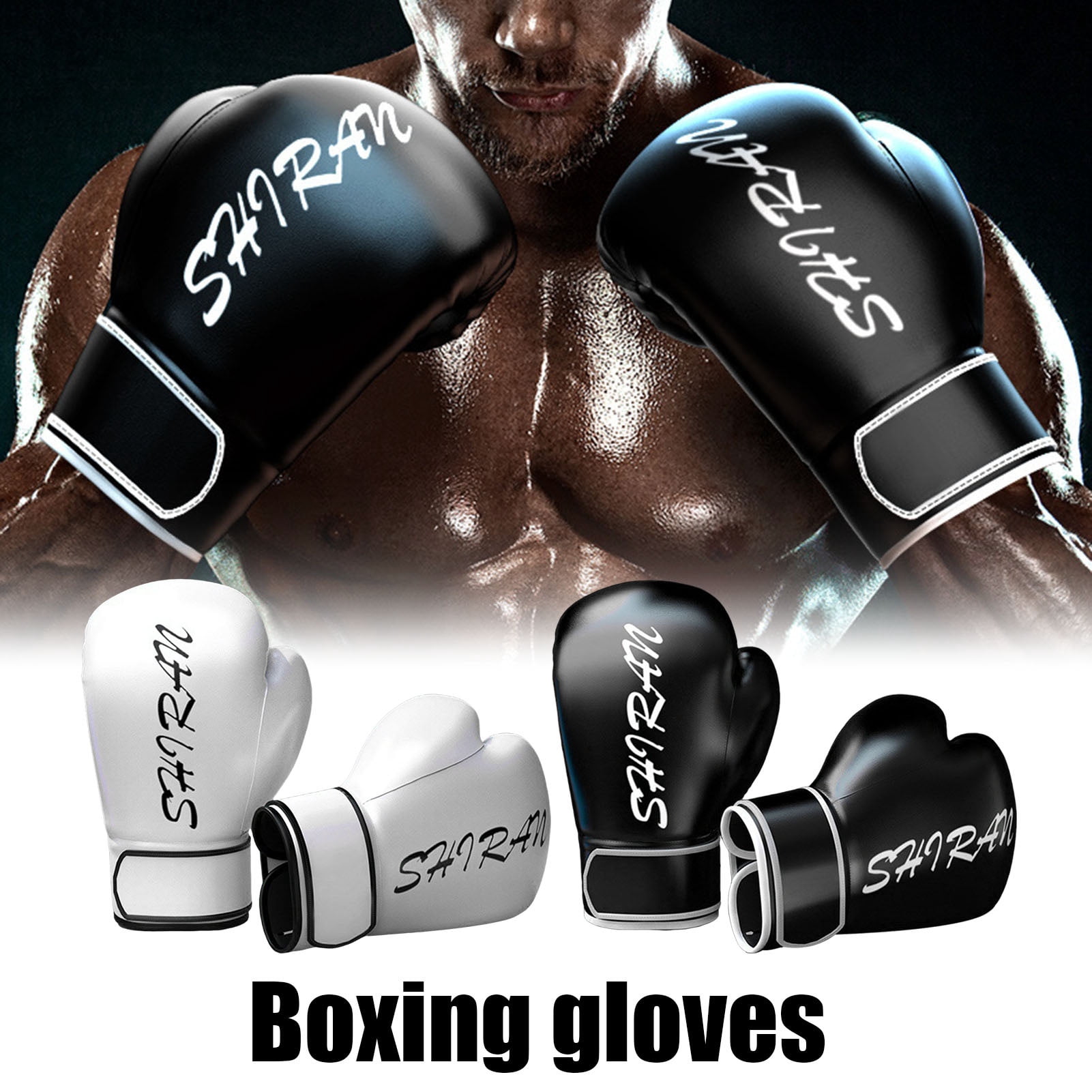 YIFAEUX 1 Pair Boxing Gloves Faux Leather Professional Training Muay Thai Free Sparring Fighting Heavy Punching Bag Adults Kids Mitts Hands Protector