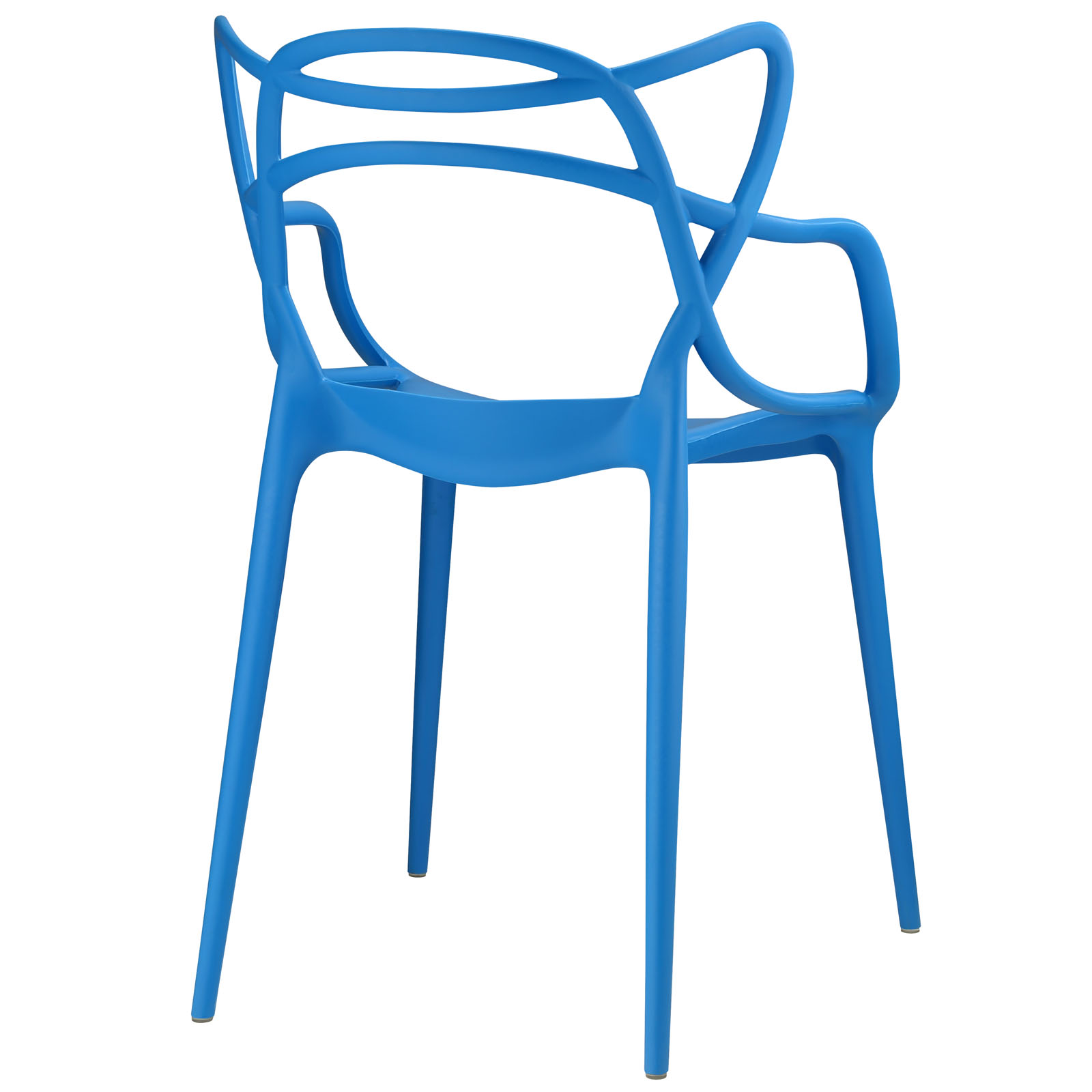 Modern Contemporary Urban Design Outdoor Kitchen Room Dining Chair Set ( Set of Two), Blue, Plastic - image 4 of 4