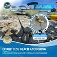 thumbnail image 6 of Patented Aluminum Spike Beach Anchor (18") for Boats, Jet Skis & PWCs | Ultra-Light Sand Anchor Keeps Watercraft Secure Near Shore, Sandbar & Shallow Water | Complete Bundle with Bungee Dock Line, 6 of 6