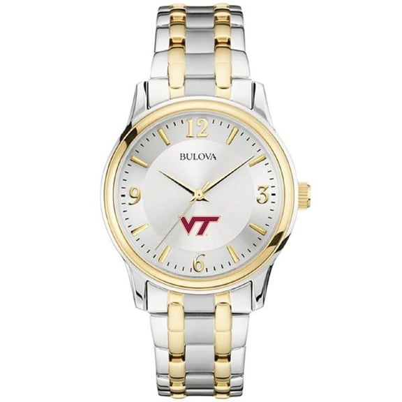 Bulova Silver/Gold Virginia Tech Hokies Classic Two-Tone Round Watch