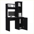thumbnail image 2 of Desks: Carson Computer Desk with Hutch, Expansive Work Surface, 3-Tier Shelves & Single Door Cabinet | Three Finishes | Engineered Wood | Black, 2 of 7