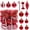 Red, variant on Christmas Tree Decorations, 40 PCS Candy Cane Christmas Ball Ornaments Set - Shatterproof Hanging Balls & Decor for Xmas Tree, Holiday