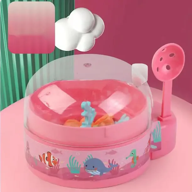 The New Wind-up Fishing Fish Capsule Toy ,Mini Trumpet Fishing Game Console For Children's Gifts Parent-child Interaction Gong Bohan unisex