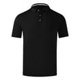 thumbnail image 3 of larppty Women's Polo Shirts Casual Work Quick Dry 3 Buttons Short Sleeve Collared Golf Shirt (Black, 3XL), 3 of 5