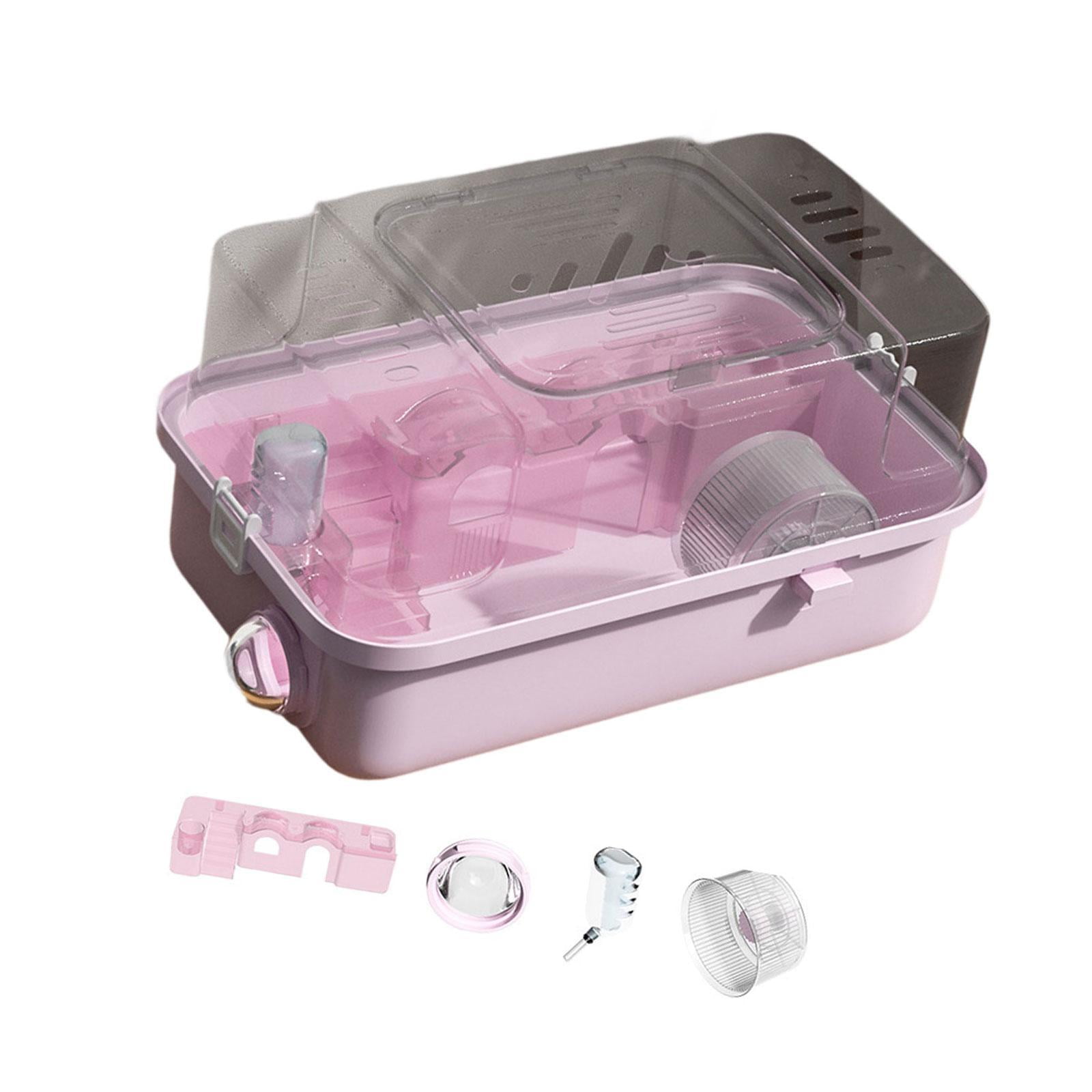 balikha Hamster Cage 2 Layers of Multi -purpose with Apparent Surface Living Space of Small Animal Cages for Small Animals Mice Rat pink