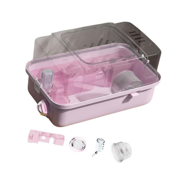 Jaula multifuncional de 2 capas para hámster, conejos, petauros y erizos. rosa