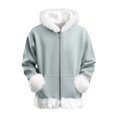 thumbnail image 4 of LTTVQM Christmas Hoodies for Girls Boys Funny Fleece Sherpa Lined Zip Up Santa Pullover Comfort Long Sleeve Warm Faux Fur Trim Furry Jacket Light Gray 5-6 Years, 4 of 6