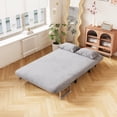 thumbnail image 5 of 3 in 1 Convertible Sofa Bed, 39″ Folding Loveseat Sleeper Sofa Bed with Adjustable Backrest and 2 Pillows, Velvet Tri-Fold Sleeper Sofa Chaise Lounge Couch for Home and Office, Light Gray, 5 of 8