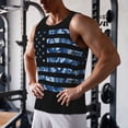 thumbnail image 5 of Zufioo Navy Camouflage American Flag Print Men's Vest, Sleeveless Quick-drying Muscle T-shirt, Suitable for Sports Fitness, Home Leisure Wear-3X-Large, 5 of 7