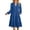 Royal Blue, variant on UVN Fall Dresses for Women Long Sleeve V Neck Midi Dress Casual Loose Flowy Swing Tiered Dress with Pockets
