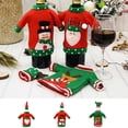 thumbnail image 2 of Yuarrent A estrenar Cute Christmas Wine Bottle Cover Bordado Cartoon Wine Bottle Christmas Hat Set Party Decor High Rating Bottle Cover Herramientas y accesorios para hornear 1 24*12cm, 2 of 6