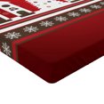 thumbnail image 2 of Ambesonne Christmas Fitted Sheet, Winter Theme Tree, King Size, White Red, 2 of 3