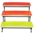 thumbnail image 2 of Gibson Home Crenshaw Hand Painted Stoneware 3-Tier Serving Set with Metal Rack in Multicolor, 2 of 5