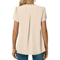 thumbnail image 6 of Fesfesfes Woman Shirts Women's Casual Sleeve Tops V-Neck Short Sleeve T- Cute Solid Summer Loose Blouses Tops Short Sleeve Tops S(US:4), 6 of 9