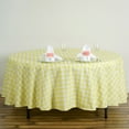 thumbnail image 5 of Efavormart 108" Round Yellow/WHITE Checkered Wholesale Gingham Polyester Linen Picnic Restaurant Dinner Tablecloth, 5 of 10