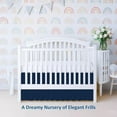 thumbnail image 2 of 1 Piece 100% Egyptian Cotton 800 Thread Count Crib Ruffle Bed Skirts for Baby Girls (28” x 52” x 10") Inch Crib Ruffle Bed Skirts - Navy Blue Solid, 2 of 8