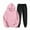 Pink, variant on Men's Solid Color Hooded Sweatshirt and Joggers Pants Casual Sports Two-Piece Lounge Set Comfortable Pullover Outfit for Men,Black,L