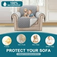 thumbnail image 2 of Recliner Chair Covers, 100% Waterproof Sofa Covers Chair Cover Slipcover Couch Protector Triple Non-Slip Sofa Slipcover for 1 Cushion Furniture Protector for Pets, Kids, Dog (23", Dove Gray), 2 of 6